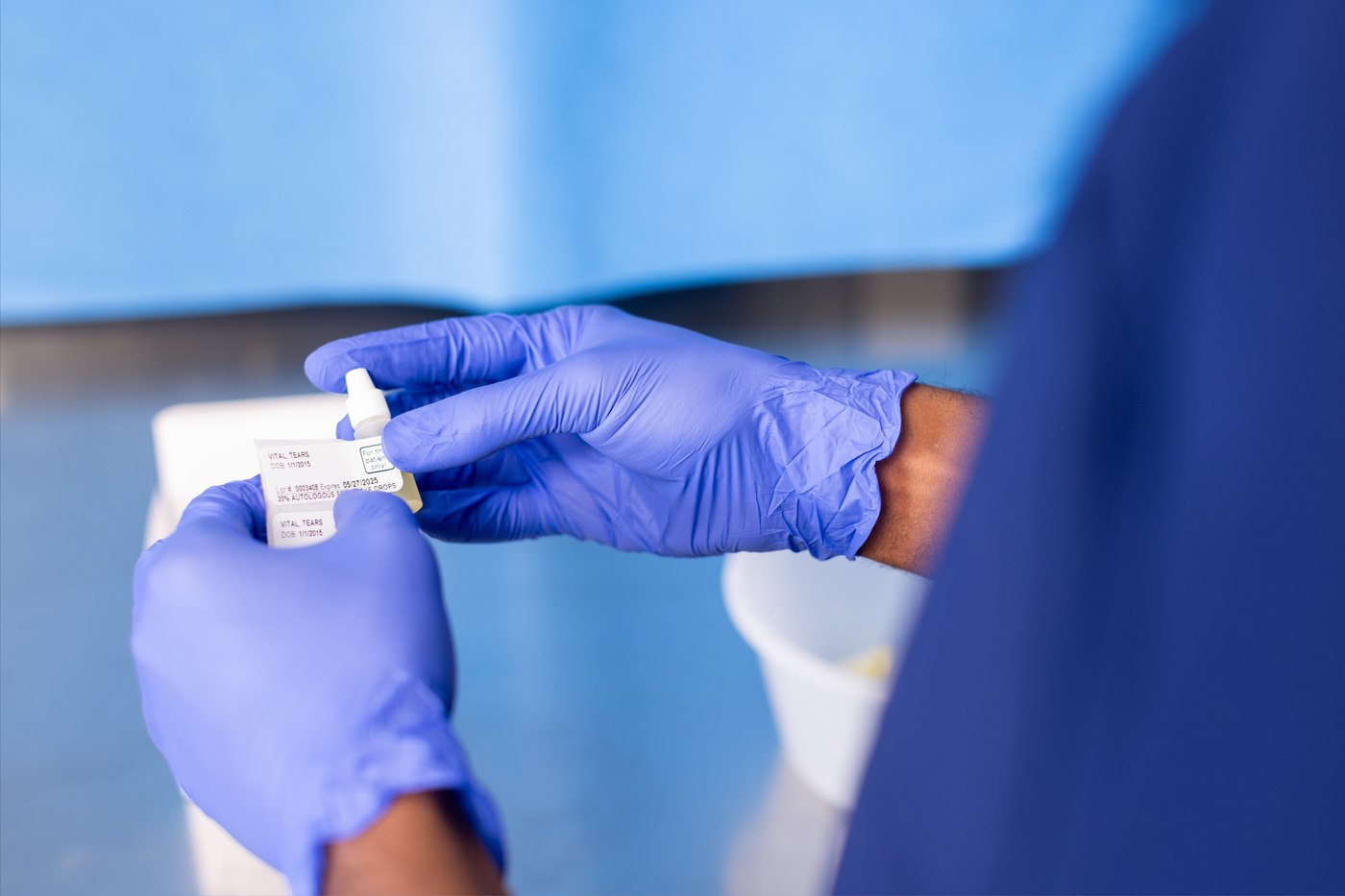 Vital Tears laboratory technicians processing serum tears